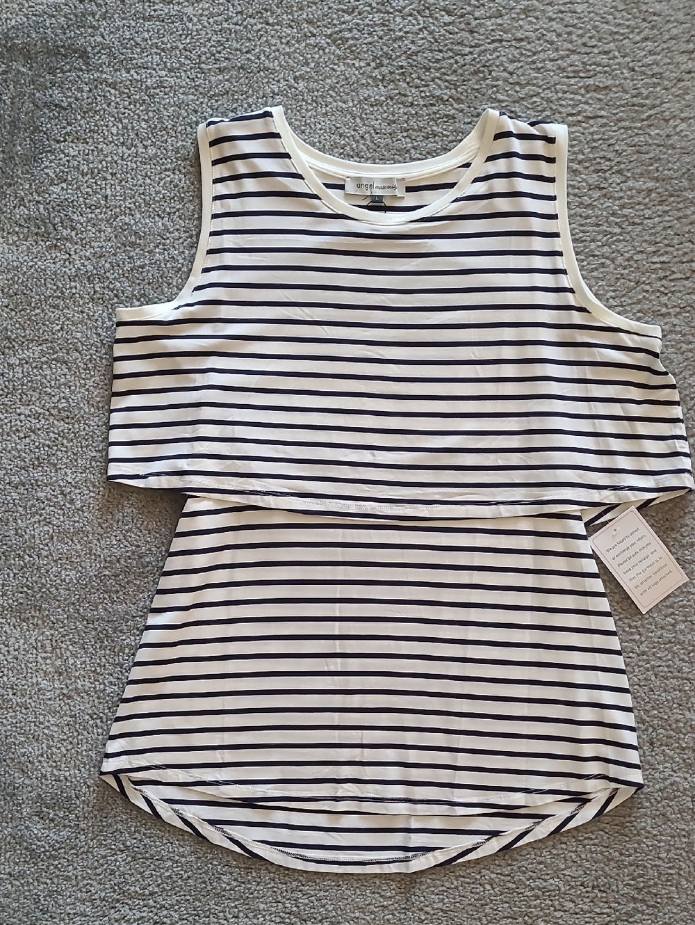 New Nordstrom Striped Sleeveless Maternity Top/Tunic